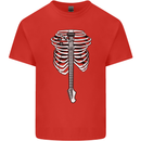 Electric Guitar Ribs Guitarist Acoustic Kids T-Shirt Childrens Red