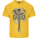 Electric Guitar Ribs Guitarist Acoustic Kids T-Shirt Childrens Yellow