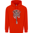 Electric Guitar Ribs Guitarist Acoustic Mens 80% Cotton Hoodie Bright Red