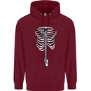Electric Guitar Ribs Guitarist Acoustic Mens 80% Cotton Hoodie Maroon