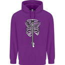 Electric Guitar Ribs Guitarist Acoustic Mens 80% Cotton Hoodie Purple