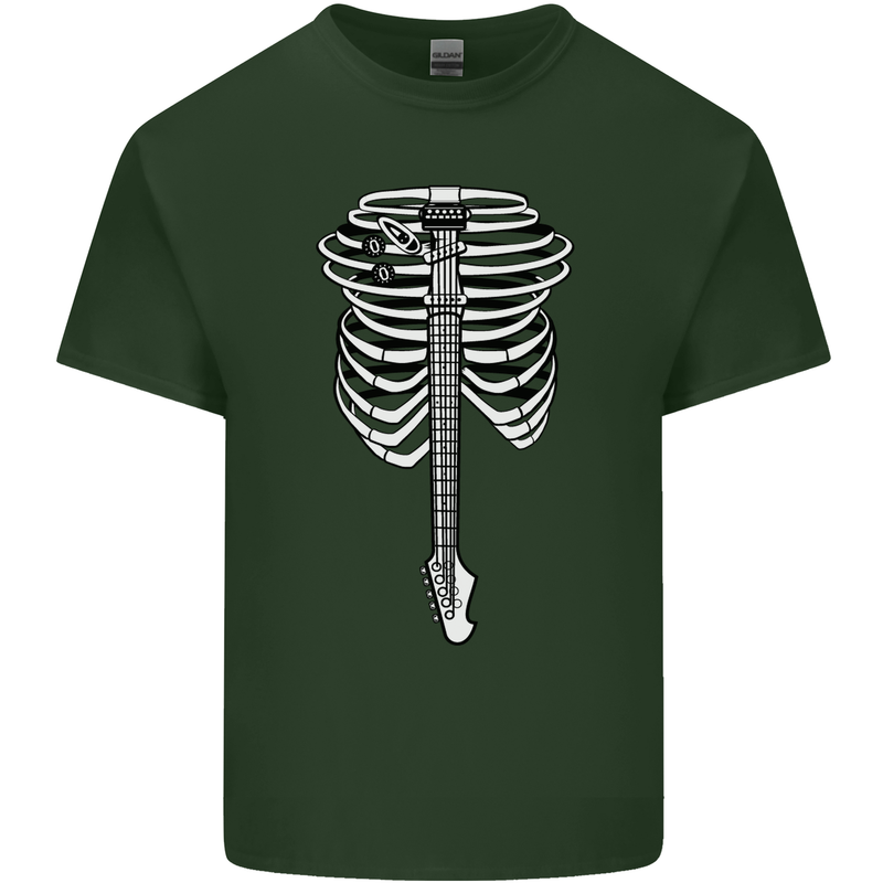 Electric Guitar Ribs Guitarist Acoustic Mens Cotton T-Shirt Tee Top Forest Green
