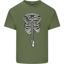 Electric Guitar Ribs Guitarist Acoustic Mens Cotton T-Shirt Tee Top Military Green