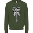 Electric Guitar Ribs Guitarist Acoustic Mens Sweatshirt Jumper Forest Green
