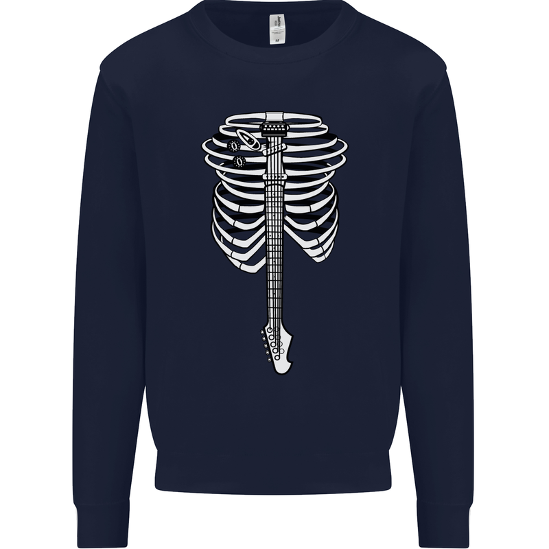 Electric Guitar Ribs Guitarist Acoustic Mens Sweatshirt Jumper Navy Blue