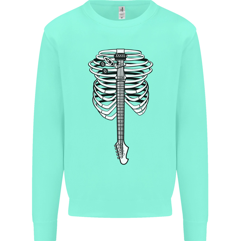 Electric Guitar Ribs Guitarist Acoustic Mens Sweatshirt Jumper Peppermint