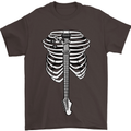 Electric Guitar Ribs Guitarist Acoustic Mens T-Shirt Cotton Gildan Dark Chocolate