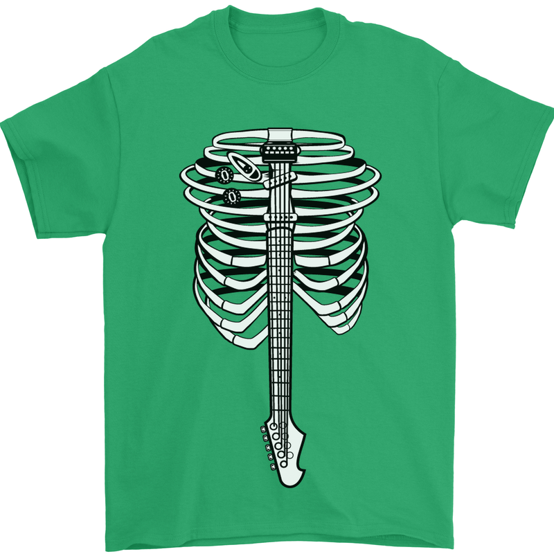 Electric Guitar Ribs Guitarist Acoustic Mens T-Shirt Cotton Gildan Irish Green