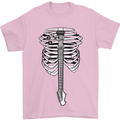 Electric Guitar Ribs Guitarist Acoustic Mens T-Shirt Cotton Gildan Light Pink