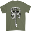 Electric Guitar Ribs Guitarist Acoustic Mens T-Shirt Cotton Gildan Military Green