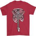 Electric Guitar Ribs Guitarist Acoustic Mens T-Shirt Cotton Gildan Red