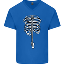 Electric Guitar Ribs Guitarist Acoustic Mens V-Neck Cotton T-Shirt Royal Blue