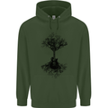 Electric Guitar Tree & Roots Guitarist Childrens Kids Hoodie Forest Green