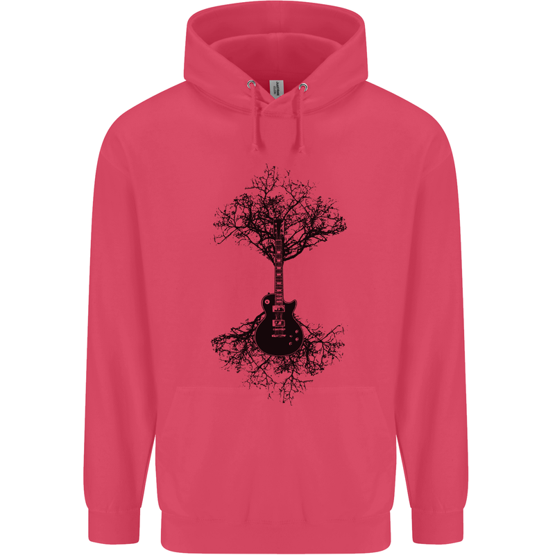 Electric Guitar Tree & Roots Guitarist Childrens Kids Hoodie Heliconia