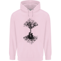 Electric Guitar Tree & Roots Guitarist Childrens Kids Hoodie Light Pink