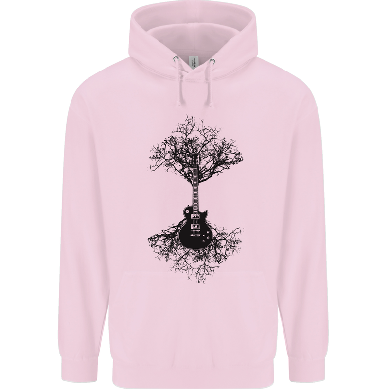 Electric Guitar Tree & Roots Guitarist Childrens Kids Hoodie Light Pink