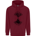 Electric Guitar Tree & Roots Guitarist Childrens Kids Hoodie Maroon