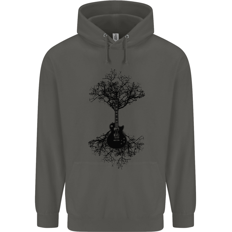 Electric Guitar Tree & Roots Guitarist Childrens Kids Hoodie Storm Grey