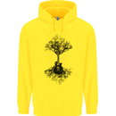 Electric Guitar Tree & Roots Guitarist Childrens Kids Hoodie Yellow