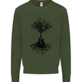 Electric Guitar Tree & Roots Guitarist Kids Sweatshirt Jumper Forest Green