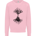 Electric Guitar Tree & Roots Guitarist Kids Sweatshirt Jumper Light Pink