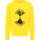 Electric Guitar Tree & Roots Guitarist Kids Sweatshirt Jumper Yellow
