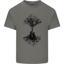 Electric Guitar Tree & Roots Guitarist Kids T-Shirt Childrens Charcoal