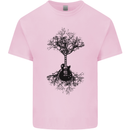 Electric Guitar Tree & Roots Guitarist Kids T-Shirt Childrens Light Pink
