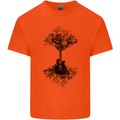 Electric Guitar Tree & Roots Guitarist Kids T-Shirt Childrens Orange