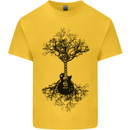 Electric Guitar Tree & Roots Guitarist Kids T-Shirt Childrens Yellow