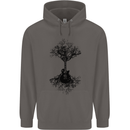 Electric Guitar Tree & Roots Guitarist Mens 80% Cotton Hoodie Charcoal
