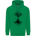Electric Guitar Tree & Roots Guitarist Mens 80% Cotton Hoodie Irish Green