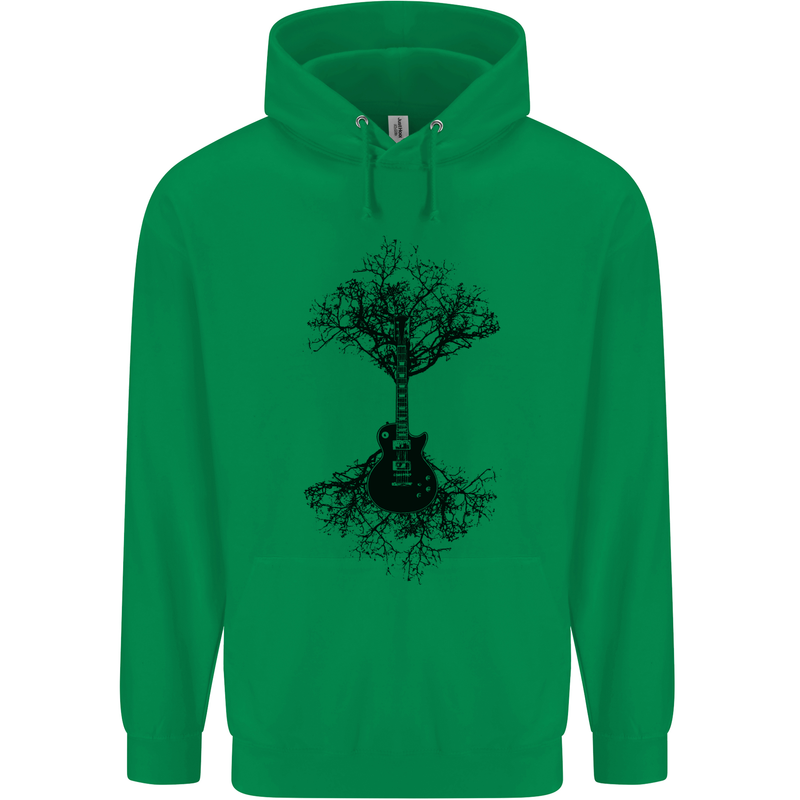 Electric Guitar Tree & Roots Guitarist Mens 80% Cotton Hoodie Irish Green