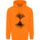 Electric Guitar Tree & Roots Guitarist Mens 80% Cotton Hoodie Orange