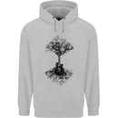 Electric Guitar Tree & Roots Guitarist Mens 80% Cotton Hoodie Sports Grey