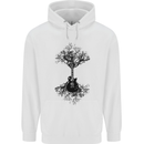 Electric Guitar Tree & Roots Guitarist Mens 80% Cotton Hoodie White