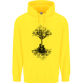 Electric Guitar Tree & Roots Guitarist Mens 80% Cotton Hoodie Yellow