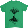 Electric Guitar Tree & Roots Guitarist Mens T-Shirt 100% Cotton Irish Green