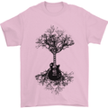 Electric Guitar Tree & Roots Guitarist Mens T-Shirt 100% Cotton Light Pink