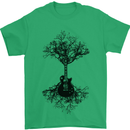 Electric Guitar Tree & Roots Guitarist Mens T-Shirt Cotton Gildan Irish Green