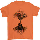 Electric Guitar Tree & Roots Guitarist Mens T-Shirt Cotton Gildan Orange