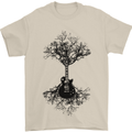 Electric Guitar Tree & Roots Guitarist Mens T-Shirt Cotton Gildan Sand
