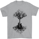 Electric Guitar Tree & Roots Guitarist Mens T-Shirt Cotton Gildan Sports Grey