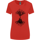 Electric Guitar Tree & Roots Guitarist Womens Wider Cut T-Shirt Red