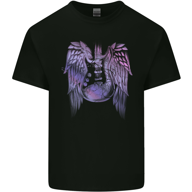 Electric Guitar Wings Guitarist Acoustic Mens Cotton T-Shirt Tee Top Black