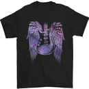 Electric Guitar Wings Guitarist Acoustic Mens T-Shirt Cotton Gildan Black