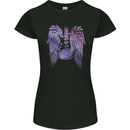 Electric Guitar Wings Guitarist Acoustic Womens Petite Cut T-Shirt Black