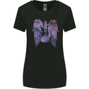Electric Guitar Wings Guitarist Acoustic Womens Wider Cut T-Shirt Black