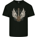 Electric Guitar Wings Rock n Roll Music Punk Kids T-Shirt Childrens Black