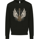 Electric Guitar Wings Rock n Roll Music Punk Mens Sweatshirt Jumper Black